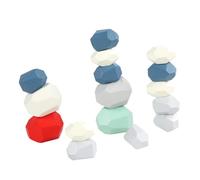 HONMEET Juguetes de Madera para Bloques de Construcción Forma de Piedra Seguro y Resistente para Desarrollo Educativo y Coordinación Mano-Ojo