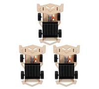 HONMEET Kit de 3 Coches Solares de Madera, Juguete Educativo DIY Motor Eléctrico, Proyecto Stem para Aprendizaje Científico y Construcción Ecológica en Casa
