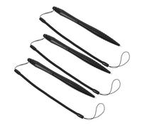 HONMEET Lápices Táctiles para Pantalla Resistiva y Capacitiva, 3 Unidades con Cordón Antipérdida, Negros, para Uso En Tablets y Smartphones, Precisión Alta, Punta Abs Duradera, Escritura Sin Rayones