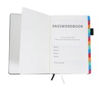 HONMEET Libreta de Contraseñas Negra con Banda, Cuaderno Pequeño para Gestión y Registro de Sitios Web, Cuaderno Portátil para Organizar y Guardar Contraseñas de Internet