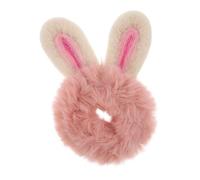 HONMEET Liga de Pelo Elástica de Peluche Rosa con Orejas de Conejo Suave y Duradera para Mujeres para Fiestas Navideñas Diario y Fotos Familiares