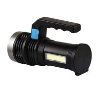 HONMEET Linterna Recargable Potente para Exteriores y Camping, Antorcha USB, Linterna de Mano Negra Luz LED de Largo Alcance para Emergencia y Ciclismo