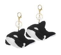 HONMEET Llavero de Peluche de Ballena y Delfín, Lindos Colgantes de Bolso de Algodón Pp, Juego 2 Piezas, Accesorio Decorativo para Mochilas y Monederos, Diseño Adorable y Color Aleatorio