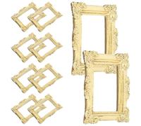 HONMEET Mini Marco de Fotos Dorado de Resina para Decoración de Fundas de Teléfono y Manualidades DIY Estilo Vintage y Tamaño Pequeño, Pack de 10 Piezas