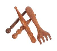 HONMEET Palos de Masaje Herramienta Gua Sha Juego de 4 de Madera Portátiles y Ligeros para Automasaje Corporal para Relajación y Bienestar en Casa