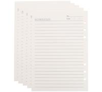 HONMEET Papel de Repuesto para Cuaderno de 6 Agujeros Blanco, Superficie Suave y Apertura Plana, Paquete de 5 Hojas Sueltas para Diario y Toma de Apuntes