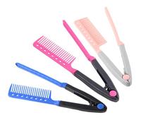 HONMEET Peine Alisador de Cabello en Forma de V, Plegable y Portátil, Set de 3 Unidades en Rosa, Azul y Fucsia, Diseño Ergonómico para Peinado Profesional y Uso en Salón de Belleza