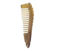 HONMEET Peine de Cuerno Natural Antistático para Mujeres Herramienta de Portátil Desenredante Compacto para Cabello Rizado Cepillo Manual Único y Ligero