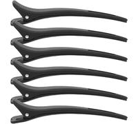 HONMEET Pinzas para Peluquería de Plástico Negro, 6 Piezas Buen Brillo y Diseño Seguro para Cortar y Peinar en Salón o Tienda Color Aleatorio