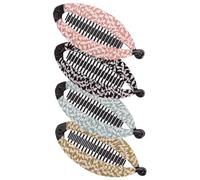 HONMEET Pinzas Pelo De Plátano Estampado Geométrico, 4 Unidades, Tamaño Mediano, Para Cabello Fino y Grueso, Accesorios Cabello De Mujer, Uso Diario y Eventos