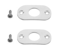 HONMEET Placa de Salida Ovalada para Guitarra Eléctrica, Metal Plata, 2 Piezas, Optimiza Transmisión de Señal y Ofrece Alta Fiabilidad