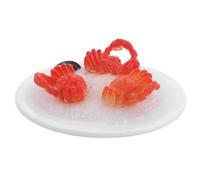 HONMEET Plato De En Miniatura: Bandeja para Servir Comida , De Cangrejo Real Artificial, Figura Realista De , para Fotografía De Fiestas, 9 Cm