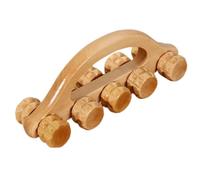 HONMEET Rodillo de Masaje de Madera Portátil para Relajación Muscular 10 Ruedas, Masajeador Cómodo Adecuado para Viajes y Vacaciones