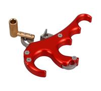 HONMEET Separador Metálico de Cuatro Dedos Rojo para Tiro, Accesorio para Agarre de Tiro al Aire Libre, Herramienta Práctica para Arqueros y Entrenamiento Deportivo
