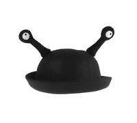 HONMEET Sombrero Redondo Pequeño Ojos de Caracol, de Lana Negra, Fácil de Usar y Portátil, Adecuado para Disfraz y Uso Casual en Otoño E Invierno
