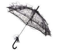 HONMEET Sombrilla de Encaje Negra para Novia Accesorio de Fotografía y Atrezo de Baile Escénico Parasol Decorativo para Bodas y Sesiones Fotográficas Objeto Teatral Elegante