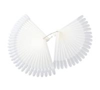 HONMEET Tablas De Colores De Uñas Abanico 2 Juegos 50 Piezas Plástico Blanco Para Salón De Uñas Manicura Pedicura Kit Para Decoración De