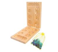HONMEET Tablero Plegable Mancala de Madera Natural de Mesa Africano Juguete Educativo para Desarrollo de Pensamiento Estratégico y Memoria
