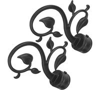 HONMEET Tapones de Extremo para Curtain Rail en Plástico Negro, Accesorios para Cortinas de Ventana Resistentes y Fáciles de Usar, Paquete de 2 Piezas para Hogar y Oficina
