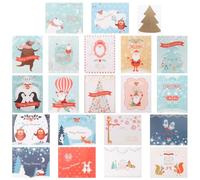 HONMEET Tarjetas de Navidad Rasca y Gana, Tarjetas de Felicitación de Papel Pegatinas para Rascar, Caja de Sorteo de Deseos, para Aula y Juego,