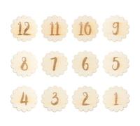 HONMEET Tarjetas Mensuales de Madera Beige para Fotografía y Recuerdo Diseño Adorable 12 Piezas para Bebés Recién Nacidos en Shower