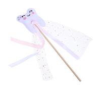 HONMEET Varita de Hadas con Cinta Rosa Prop Decorativo de Dientes para Disfraz Infantil Accesorio Ligero para Actuaciones y Fiestas Varita Fantasía para Niñas