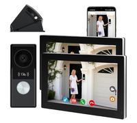 Honmidatek Videoportero 2 Hilos, Telefonillo Portero IP WiFi con Pantalla Táctil de 7'', Timbre 1080P, Desbloqueo Remoto por aplicación, Detección de Movimiento, Reproducción y Grabación