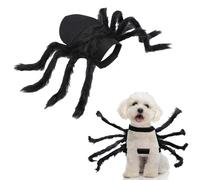 HONMOK Disfraz de Halloween de araña para Mascotas Ropa araña de Felpa Realista de Cosplay Ajustables Disfraces Divertidos de Gatos Perros Decoraciones para Mascota (M Size)