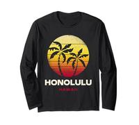 Honolulu Hawaii Diseño Tropical Honolulu Oahu Hawaii Manga Larga
