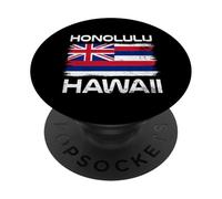 Honolulu Hawaii Flag Design Honolulu Oahu - Bandera Hawaiana PopSockets PopGrip Adhesivo