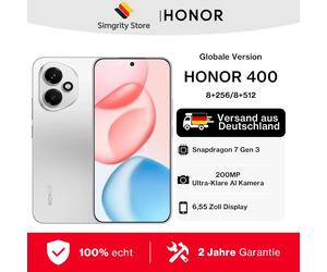 HONOR 400 5G, teléfono inteligente Android, versión para la Unión Europea, procesador Snapdragon 7 Gen 3, batería de 5300 mAh, pantalla AMOLED de 6,55 pulgadas, cámara con IA de 200 MP. Negro Medianoc