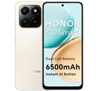 HONOR 400 Smart 4G Smartphone, Pantalla 6,77 Pulgadas 120Hz, 6500mAh, Cámara Ultra Clara 108MP, Botón IA Instantáneo, Resistencia a Caídas 5 Estrellas SGS, Dual SIM (Velvet Black, Desert Gold ) Velvet