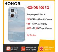 HONOR 400 Smartphone 5G Snapdragon 7 Gen 3 MagicOS9.0 200MP Cámara AI ultraclara Pantalla AMOLED de 6,55' 6000mAh 80W SuperCharge Midnight Black