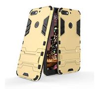 Honor 7c / Nova 2 Lite / Y7 Prime 2018 Funda, CHcase 2in1 Armadura Combinación A Prueba de Dura PC + Suave TPU Silicona Case Cover con soporte para Huawei Honor 7c / Nova 2 Lite / Y7 Prime 2018-Gold