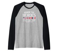 Honor a los héroes Día D 6 de Junio de 1944 Impresión Envejecida Camiseta Manga Raglan