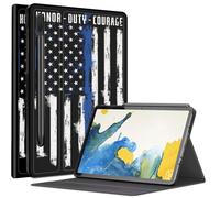 Honor Duty - Funda con bandera estadounidense para Samsung Galaxy Tab S8 (2022) / Galaxy Tab S7 (2020) de 11 pulgadas, múltiples ángulos de visión con soporte para bolígrafo S, apagado y encendido