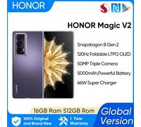 Honor Magic V2 5G plegable LTPO versión Global 7,92 "OLED 120Hz pantalla Snapdragon 8 Gen 2 66W supercarga 5000mAh batería NFC 16GB 512GB Black(PU)