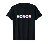 Honor Retro Pop Art Tipografía Declaración Hombres Mujeres Camiseta