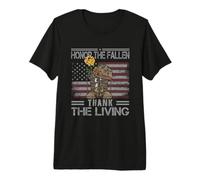 Honor The Fallen Thank The Living Bandera Americana Vintage Camiseta Premium