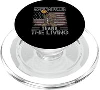 Honor The Fallen Thank The Living Bandera Americana Vintage PopSockets PopGrip para MagSafe