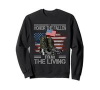 Honor The Fallen Thank The Living Bandera Americana Vintage Sudadera
