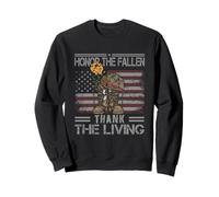 Honor The Fallen Thank The Living Bandera Americana Vintage Sudadera