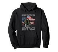 Honor The Fallen Thank The Living Bandera Americana Vintage Sudadera con Capucha