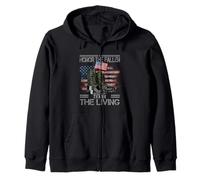 Honor The Fallen Thank The Living Bandera Americana Vintage Sudadera con Capucha