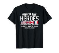 Honor The Heroes D-Day 6 de Junio de 1944 Estados Unidos Reino Unido Canadá Francia Camiseta