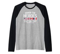Honor The Heroes D-Day 6 de Junio de 1944 Estados Unidos Reino Unido Canadá Francia Camiseta Manga Raglan