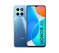 HONOR X6 Smartphone, Telefono Móvil de 4+64GB, Soporta Memoria Externa hasta 1TB, Cámara Triple 50MP, Procesador Helio G25 de 8 Núcleos, Batería 5000 mAh, Pantalla 6,5", Dual SIM, Android 12, Azul