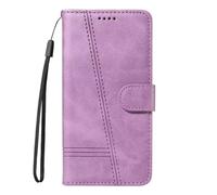 Honor X8B - Funda de piel sintética con tapa y función atril magnético para teléfono móvil con ranuras para tarjetas, función atril, protección completa, color morado