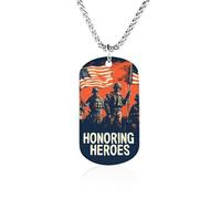 Honoring Heroes - Collar con placa de perro chapado en acero inoxidable, joyería conmemorativa, regalo para hombres y mujeres