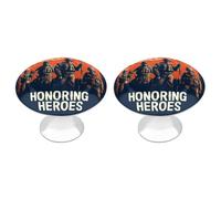 Honoring Heroes - Juego de 2 tiradores de cajón planos negros con tornillo